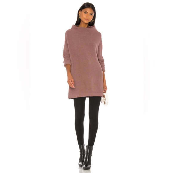 Free People Women’s Ottoman Slouchy Mock-neck Tunic Sweater in Nutmeg - Picture 2 of 8